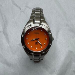 Fossil Blue AM-3316 Rare Orange Face Men’s Analog Watch